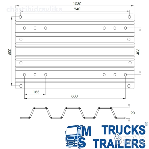 Плоча за лафет 90mm VOLVO/RENAULT H90VOLREN, снимка 2 - Части - 52163843