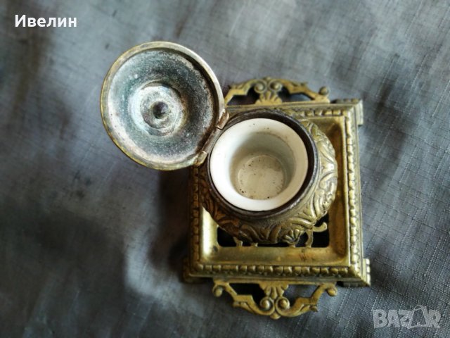стара бронзова мастилница, снимка 3 - Антикварни и старинни предмети - 22146292