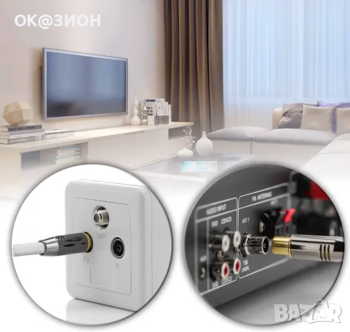 deleyCON HDTV FULL HD телевизионен антенен кабел 10M, снимка 5 - Приемници и антени - 48976934