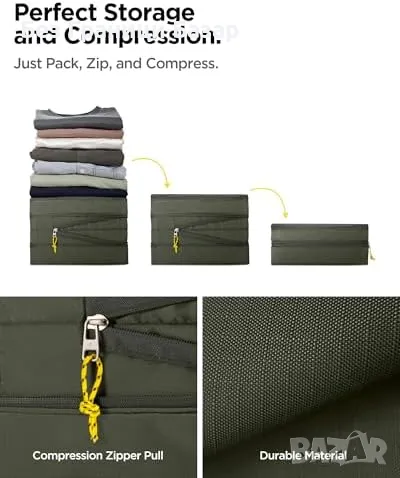 Нов Комплект органайзери за багаж куфар пътуване с компресия 3 части, снимка 3 - Други - 48157133