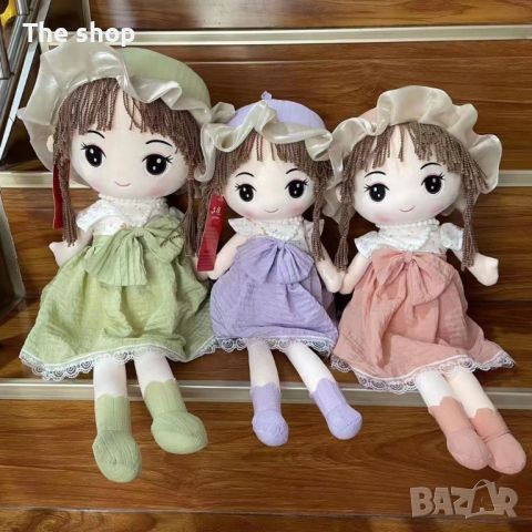 Мека детска кукла с рокля (001) - 3 цвята, снимка 4 - Кукли - 44780112