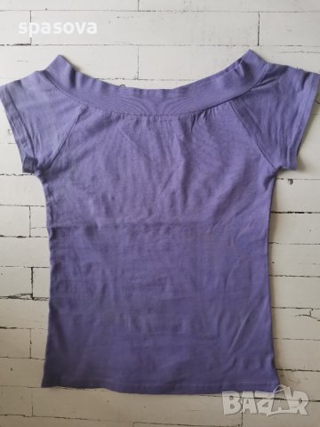 Модерна лилава дамска блузка S, снимка 1 - Тениски - 37154132
