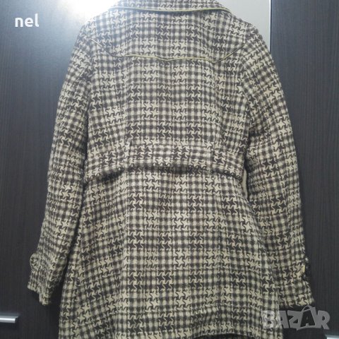 Кафяво палто на квадратчета, снимка 2 - Палта, манта - 31048704