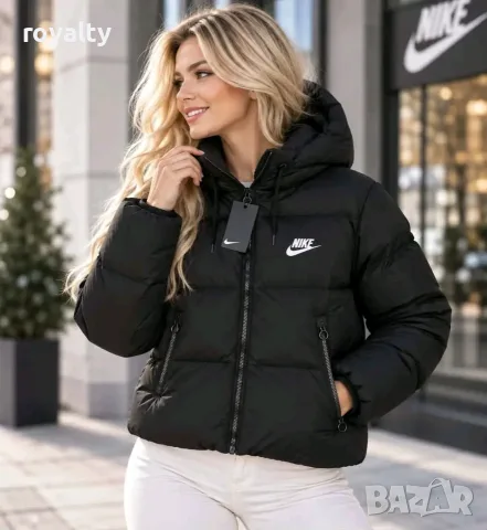 Nike Ново Черно Дамско Зимно Яке с Качулка [С-Л]
