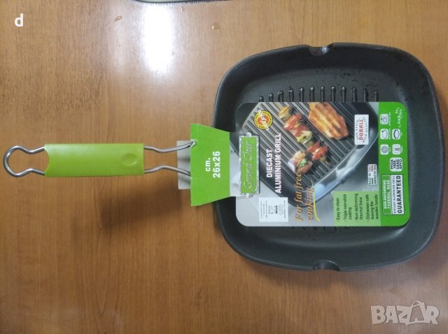 ТИГАН ГРИЛ 26X26X3.5 CM GREEN LINE MIRA-N, снимка 3 - Съдове за готвене - 44273545