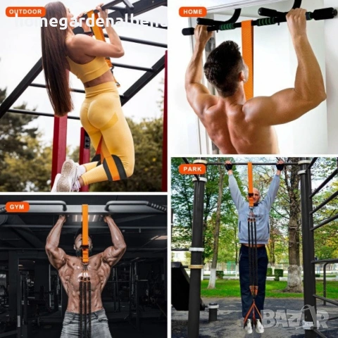 Професионален ластик за набиране с двойна опора за крака, регулируем, до 70 кг / до 100 кг, снимка 3 - Фитнес уреди - 54143034