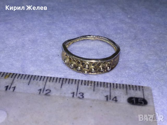 СТАРИНЕН ФИЛИГРАНЕН СРЕБЪРЕН ПРЪСТЕН МАЙСТОРСКА РЪЧНА ИЗРАБОТКА 40225, снимка 10 - Антикварни и старинни предмети - 42866076