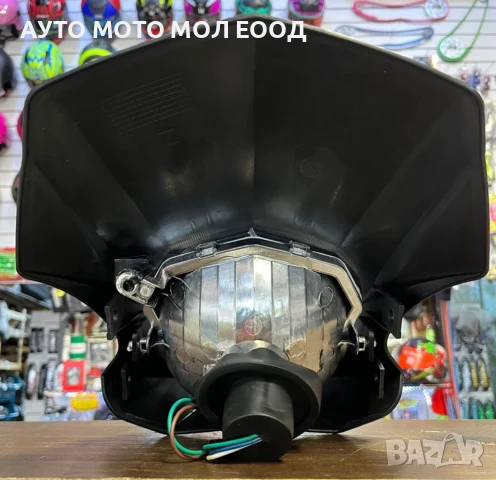 Преден спойлер с Фар и крушка Н4 за Мотор - Черен., снимка 5 - Аксесоари и консумативи - 50424939