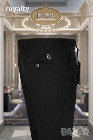 Christian Dior Луксозен Мъжки Черен Костюм Клас Оригинал, снимка 3 - Костюми - 54364759