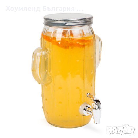 Стъклен буркан с кран за напитки във формата на кактус 5 литра, снимка 5 - Чаши - 40641109