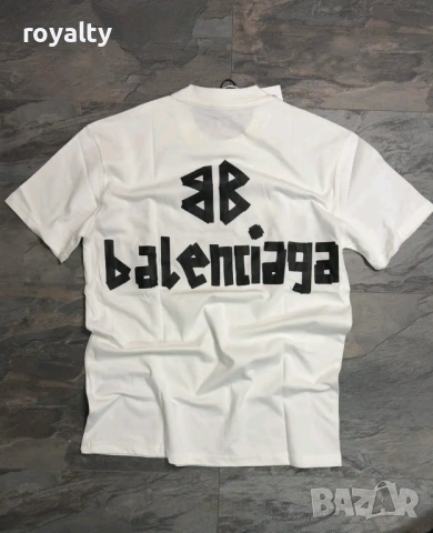 Balencaga Нова Бяла Мъжка Тениска , снимка 2 - Тениски - 54362695