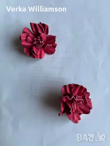 Розови обици от кожа модел 45