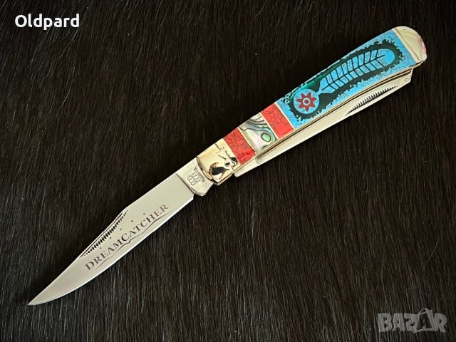 Колекционерски сгъваем джобен нож с две остриета RR Dreamcatcher Trapper. (RR1525)