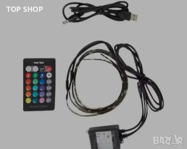 USB LED лента Nor-Tec 2бр 50 см, снимка 3 - Лед осветление - 48934437