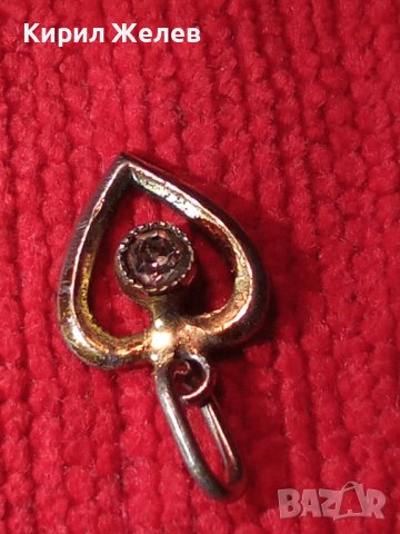 СРЕБЪРНО СКЪПОЦЕННО СЪРЦЕВИДНО МЕДАЛЬОНЧЕ СРЕБРО 925 с ЮВЕЛИРНО ФАСЕТИРАН КРИСТАЛ 27536, снимка 2 - Колиета, медальони, синджири - 39318836