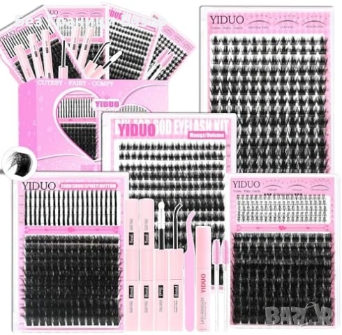 Нов Комплект снопчета мигли 846 броя D Curl 6 стила 12-21 мм с аксесоари