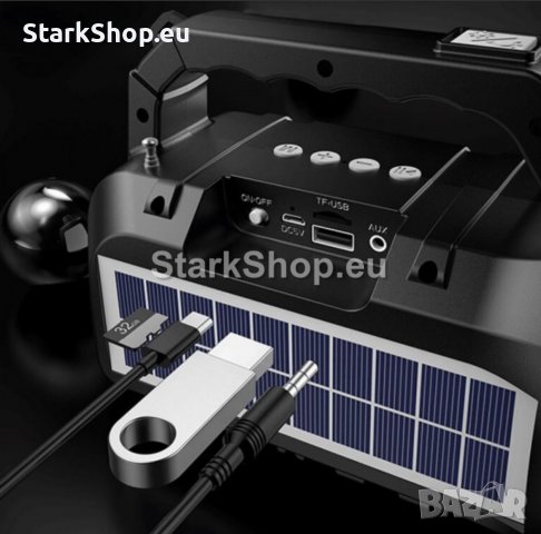 Мощен фенер с радио, колона и соларен панел, снимка 2 - Други - 38497989