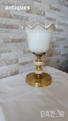Стара месингова настолна лампа - нощна лампа - Антика, снимка 4 - Антикварни и старинни предмети - 38097508