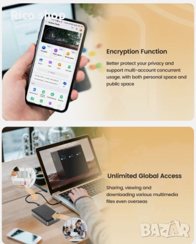 ORICO Персонално облачно съхранение, мрежово свързано съхранение, 3.5-инчов корпус за твърд диск, снимка 6 - Друга електроника - 54132000