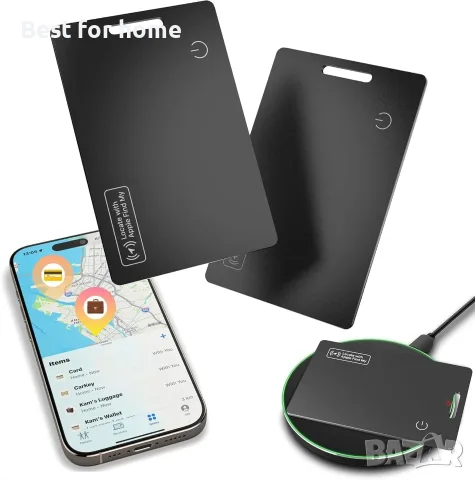 Карта за проследяване на портфейл, тънка Bluetooth тракерка, работи с Apple Find My (само за iOS)