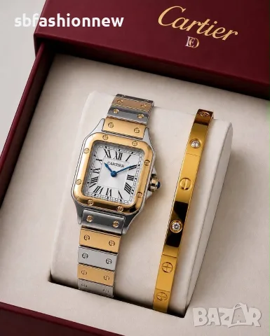 Cartier комплект часовник и гривна, снимка 5 - Бижутерийни комплекти - 55758696