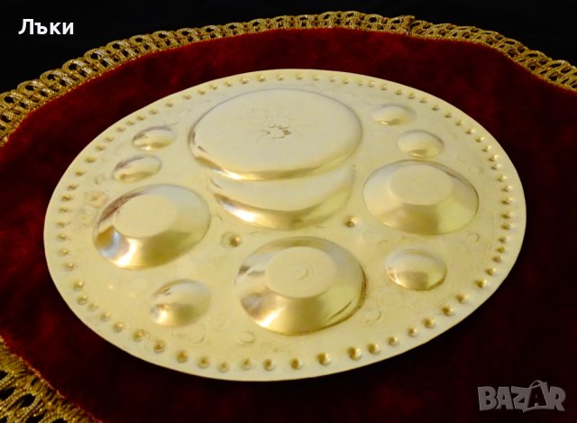 Персийски поднос от месинг,маркиран. , снимка 2 - Антикварни и старинни предмети - 36673930