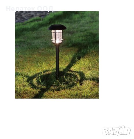 Соларен фенер, LED светлина, Черен, 33 см
