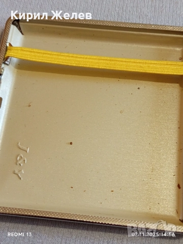 Винтидж метална табакера с кожа за КОЛЕКЦИЯ ДЕКОРАЦИЯ 48958, снимка 3 - Други ценни предмети - 52263963