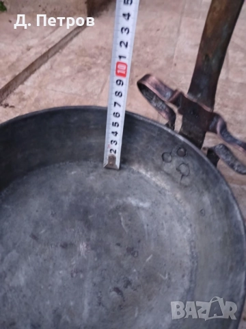 Стар меден тиган и месингова ваза, снимка 5 - Антикварни и старинни предмети - 52961928