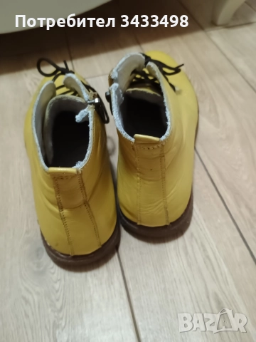 Жълти боти, естествена кожа, снимка 4 - Дамски боти - 52956369