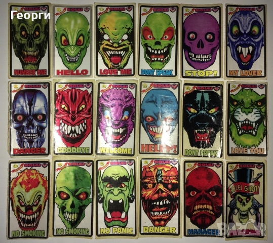 Kolej Skeletors - колекционерски стикери от дъвки от 90-те., снимка 3 - Колекции - 52367971