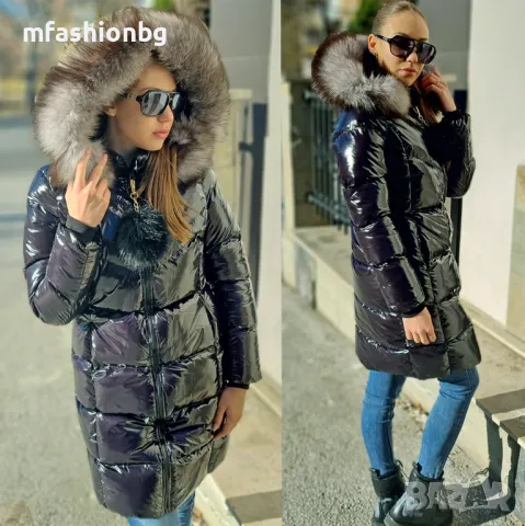 Дълго яке с естествен пух от Лисица City Angels Jeans от S до 5XL, снимка 4 - Якета - 44138692