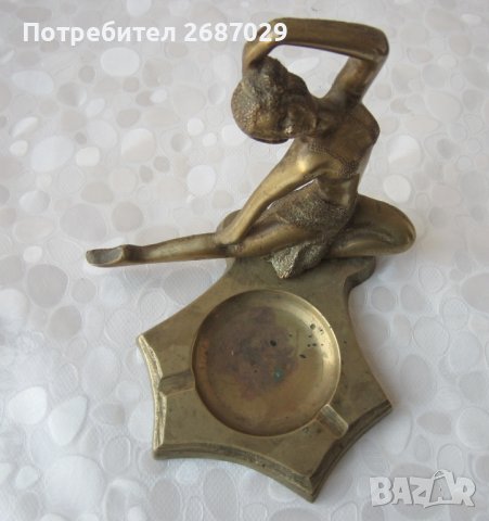 Балерина - пепелник, метал месинг бронз фигура статуетка, снимка 7 - Статуетки - 39489990