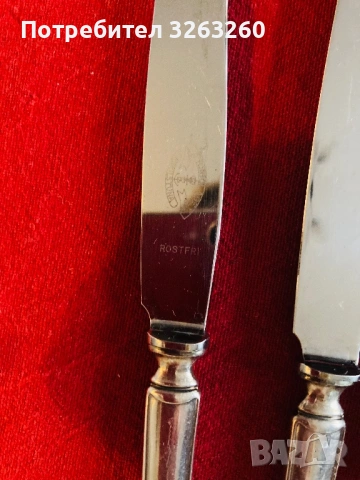 Шведски посребрени ножове за основно Rostfri , снимка 4 - Прибори за хранене, готвене и сервиране - 54070028