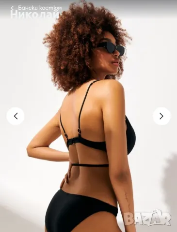 Чисто ново, черно горнище на бански костюм, размер ХС/ XS със сърце, снимка 2 - Бански костюми - 47402530