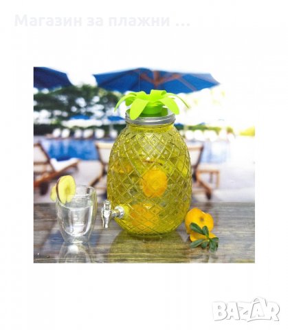 СТЪКЛЕН БУРКАН ЗА НАПИТКИ И КОКТЕЙЛИ С ФОРМА НА АНАНАС - код 2661, снимка 4 - Аксесоари за кухня - 34164953