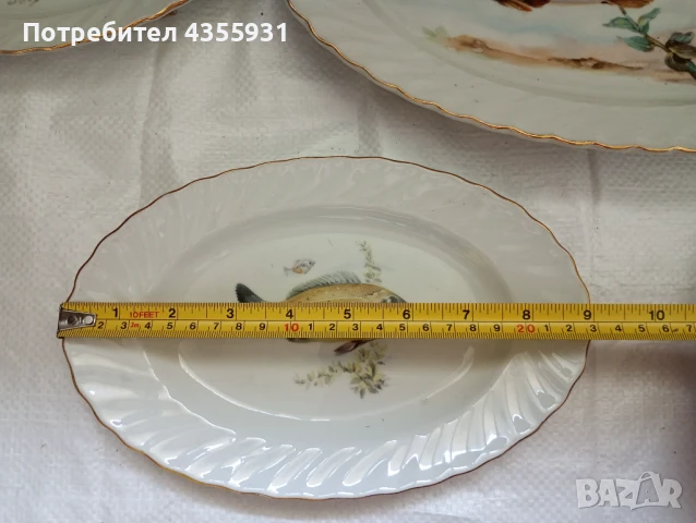 стар български порцелан рибен сервиз стар порцелан сервиз за риба, снимка 6 - Антикварни и старинни предмети - 50756132