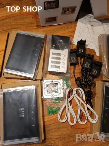 НОВ видеодомофон за 3 или 4 апартамента, 9 инча нощно виждане, дистанционно отключване двупосочен, снимка 12 - Други - 49266515