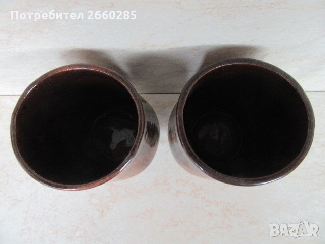 2 бр.КЕРАМИЧНИ ЧАШИ ЗА ВИНО ОТ СОЦА, снимка 3 - Чаши - 35568523