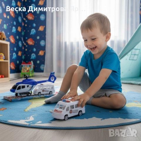 Комплект полицейски хеликоптер и бус S.W.A.T., снимка 2 - Влакчета, самолети, хеликоптери - 52671436