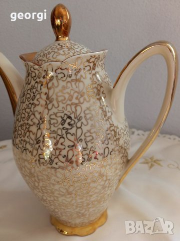 Ретро немски порцеланов чайник с позлата    19/3, снимка 2 - Сервизи - 35317733