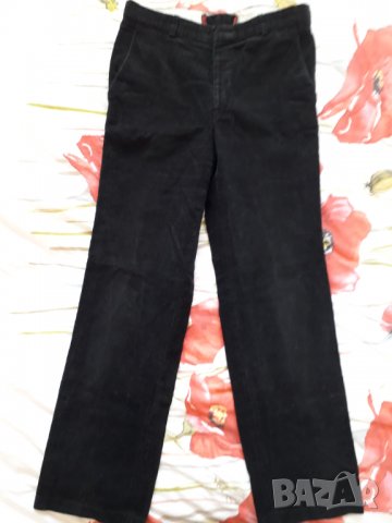 Мъжки юношески панталон черни кадифени джинси размер S-М, снимка 2 - Панталони - 31692587