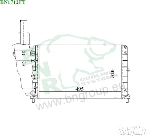 Воден радиатор BNR за FIAT BN1712, снимка 3 - Части - 14411613