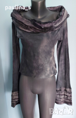 Кроп топ / блуза с открити рамене за повод или заведение "Zaek" , снимка 2 - Корсети, бюстиета, топове - 36537237