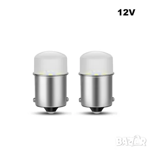 LED крушки BA15S 12V 2 броя за интериор