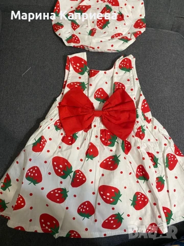 Нови рокличка и шапка , размер 6-9 месеца 