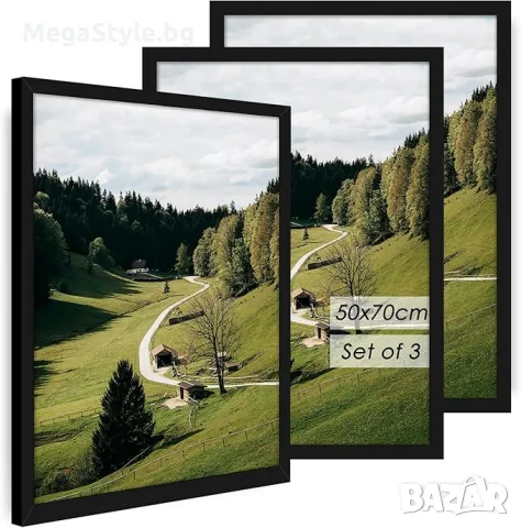Рамки за картини 50x70 см, комплект от 3, черни. Рамка 70×50