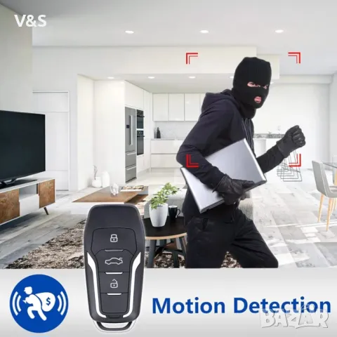  скрита камера, 64GB мини камера, камера за автомобилен ключ с детекция на движен, снимка 5 - Камери - 47845440