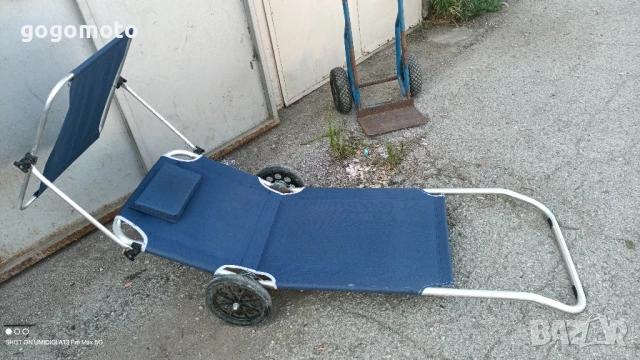 шезлонг на колела + сенник, сгъваем стол за плаж на колела, СИН , снимка 9 - Къмпинг мебели - 41735919