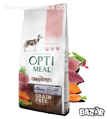 OptiMeal Grain free adult dogs - DUCK & Vegetables-Беззърнена за израснали 16+4кг. Гратис